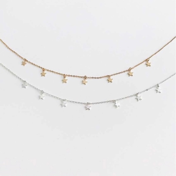 gold/silver star choker necklace - Picture 2 of 2